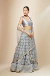 Powder Blue Organza Lehenga Set