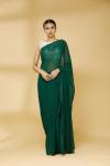 Forest Green Embroidered Saree