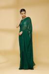 Forest Green Embroidered Saree