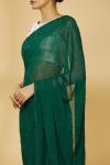 Forest Green Embroidered Saree