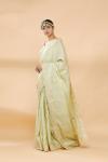 Frost Green Embroidered Saree