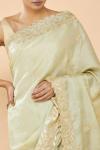 Frost Green Embroidered Saree