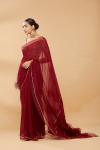 Jam Red Ruffle Saree