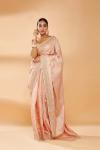 Melon Peach Embroidered Saree