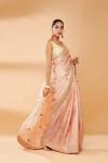 Melon Peach Embroidered Saree