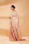 Melon Peach Embroidered Saree