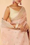 Melon Peach Embroidered Saree