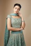 Pista Green Georgette Lehenga Set