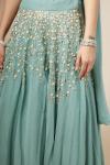 Pista Green Georgette Lehenga Set