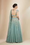 Pista Green Georgette Lehenga Set