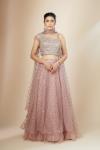 Dark Onion Pink Shimmer Net Lehenga Set