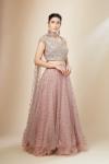 Dark Onion Pink Shimmer Net Lehenga Set