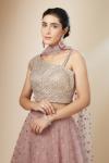 Dark Onion Pink Shimmer Net Lehenga Set