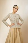 Beige Organza Skirt Set