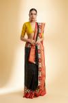 Black and Red Patola Silk Saree