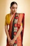 Black and Red Patola Silk Saree