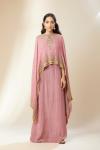 Onion Pink Georgette Kaftan Set