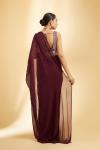 Wine Georgette Drape Saree