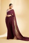 Wine Georgette Drape Saree