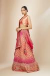 Magenta And Dark Coral Georgette Lehenga Set