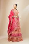 Magenta And Dark Coral Georgette Lehenga Set