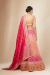 Magenta And Dark Coral Georgette Lehenga Set