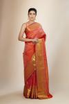 Orange and Magenta Dual Tone Kanjeevaram Silk Saree