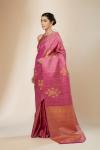 Magenta and Peach Dual Tone Kanjeevaram Silk Saree