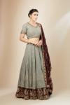 Mauve Raw Silk Lehenga Set