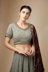 Mauve Raw Silk Lehenga Set