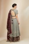 Mauve Raw Silk Lehenga Set