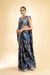 Navy Blue Tussar Saree