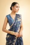 Navy Blue Tussar Saree