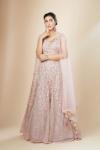 Onion Pink Organza Lehenga Set