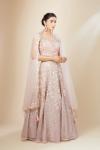 Onion Pink Organza Lehenga Set