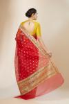 Red Kora Silk Meenakari Saree