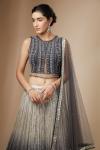 Sage Green Georgette Lehenga Set