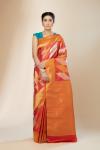 Magenta and Orange Dual Tone Kanjeevaram Silk Saree