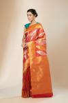 Magenta and Orange Dual Tone Kanjeevaram Silk Saree