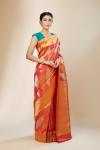 Magenta and Orange Dual Tone Kanjeevaram Silk Saree