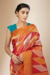 Magenta and Orange Dual Tone Kanjeevaram Silk Saree