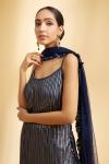 Navy Blue Dhoti Set