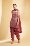 Onion Red Dhoti Set