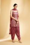 Onion Red Dhoti Set