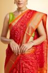 Red and Orange Patola Silk Saree