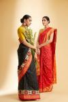 Black and Red Patola Silk Saree