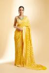 Yellow Bandhej Georgette Saree