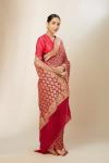 Red Bandhej Georgette Saree