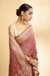 Red Onion Bandhej Georgette Saree