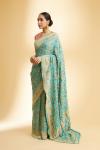 Sea Blue Bandhej Saree